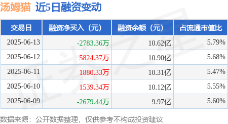 千里马配资 汤姆猫：6月13日融资买入1.05亿元，融资融券余额10.65亿元