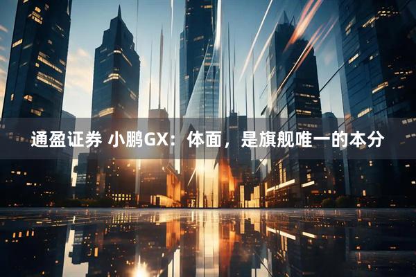 通盈证券 小鹏GX：体面，是旗舰唯一的本分